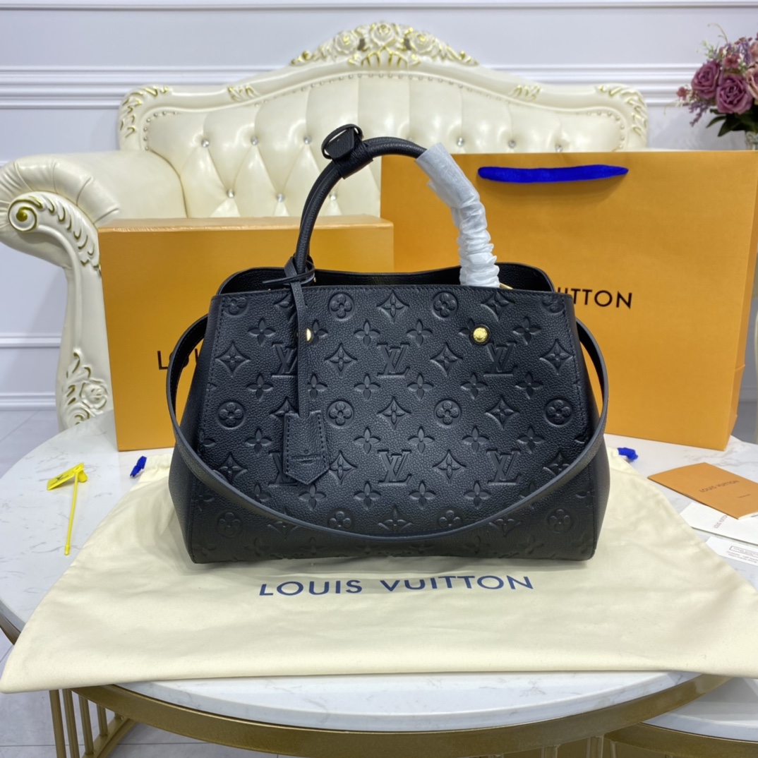 Louis Vuitton MONTAIGNE MM Handbag Monogram Empreinte M41048 Black